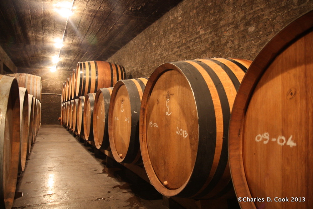 Some beautiful barrels full of lambic at Oud Beersel. 