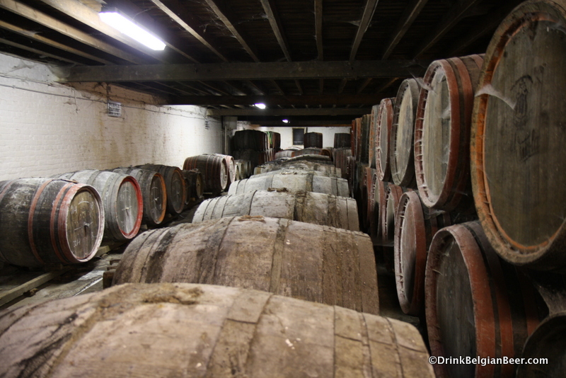 Rows of barrels at Hannsens Artisanal. 