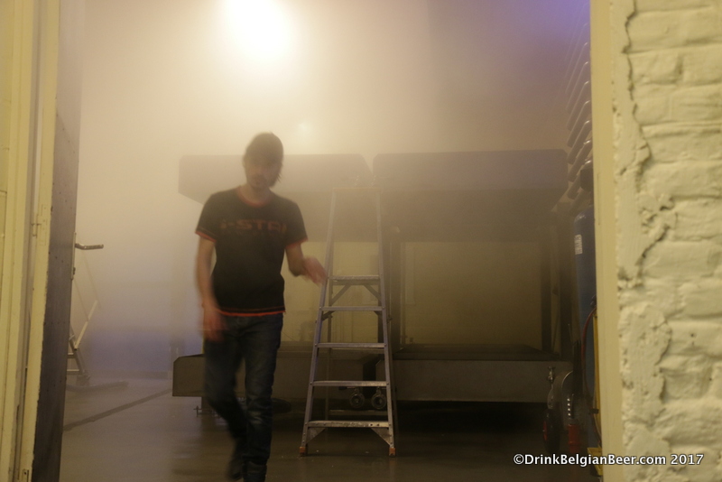 Diego Sachem in the brewhouse at 3 Fonteinen, February 2017. 