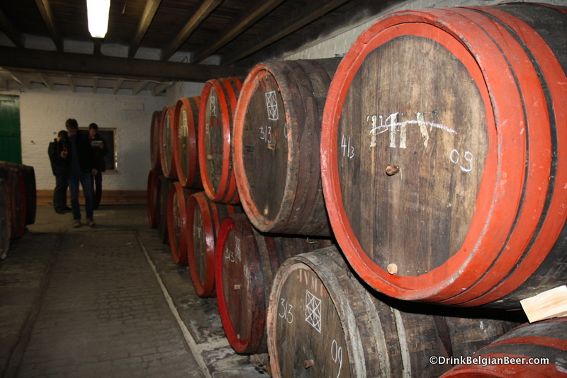 A row of barrels at Hanssens. 