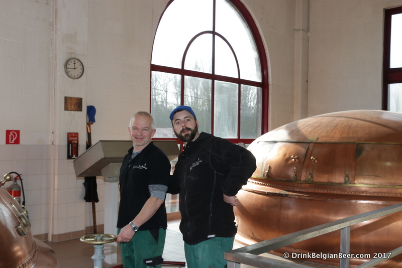 Two brewers at Brouwerij Lindemans. 