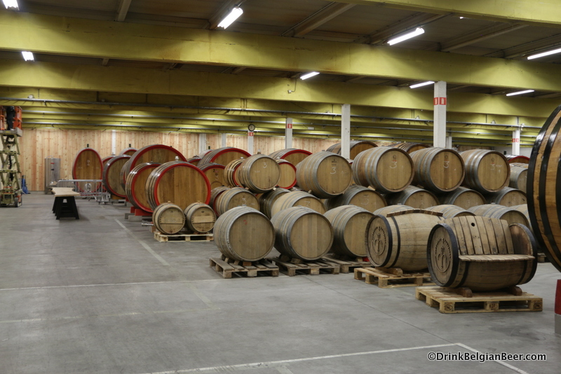 Some smaller barrels with foeders behind them at 3 Fonteinen's lambik-o-droom. 