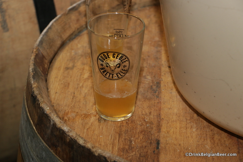 A ten month old lambic pulled right from a barrel at Lambiek Fabriek in Ruisbroek, Belgium. 
