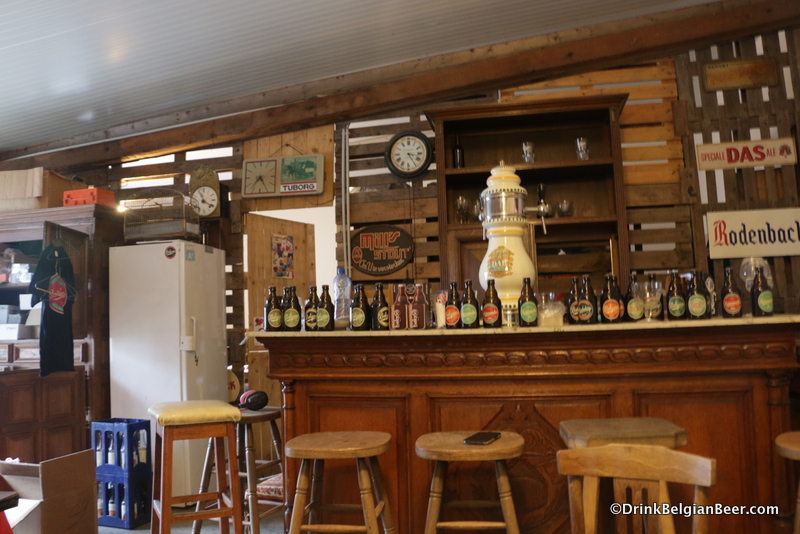 Inside the tasting room with a view of the bar at Brouwerij Belgoo. 