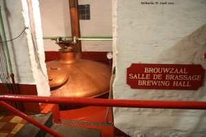 Photograph of Brouwerij Timmermans copper brewkettle boiling kettle lambic geuze gueuze brewhouse brewery