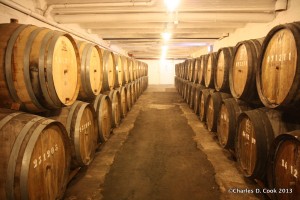 Photograph of wooden barrels Brouwerij Timmermans lambic geuze gueuze brewery spontaneous fermentation