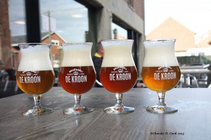 Photograph of glasses beers Brouwerij Brewery De Kroon Biercentrum Delvaux Neerijse Flemish Brabant