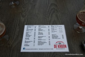 Photo of beer and drinks menu Brouwerij De Kroon