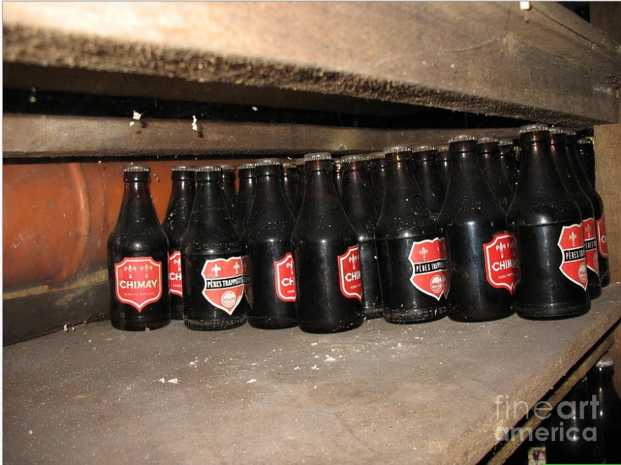 1970's Chimay bottles in the cellar of Cafe Bodega. At that time, all Chimay bottles has a red label. The crown cap told what beer was inside, as with Westvleteren today.