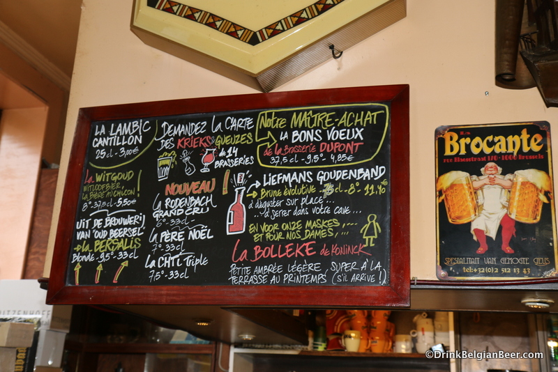 A beer blackboard at La Brocante. This one is a newer addition.