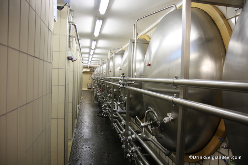 100-hectoliter secondary fermentation vessels at Brasserie d' Orval.