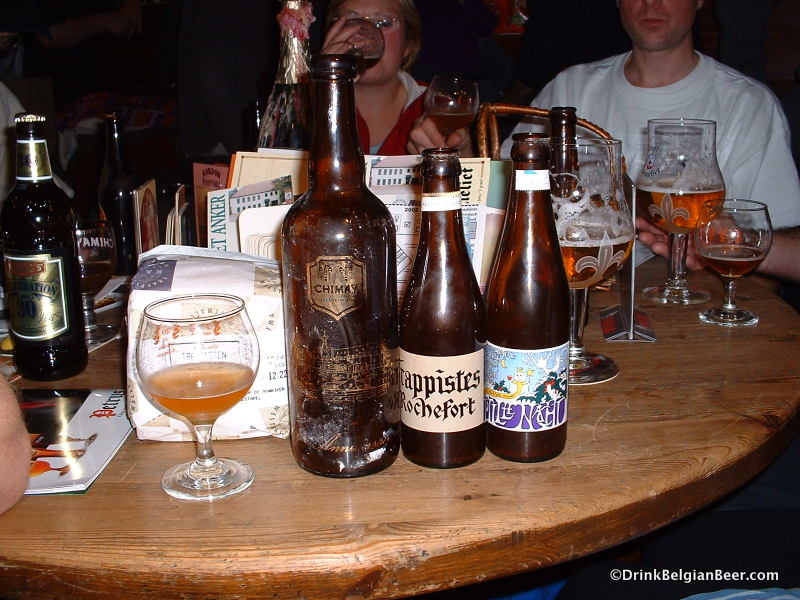 A 1986 Chimay Anniversary beer, with a '75 Rochefort 10 and a 1982 De Dolle Stille Nacht. 