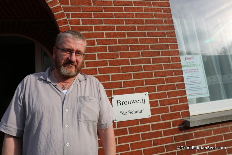 Jan  Symons, brewer/owner, De Schuur. Yes, the brewery is at his home.