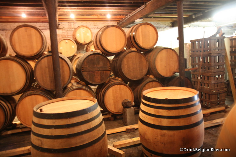 One of the barrel rooms at Brasserie Cantillon. 