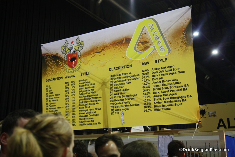 The beer list for Alvinne and De Struise Brouwers at ZBF 2013. The Tap Trailer list. 