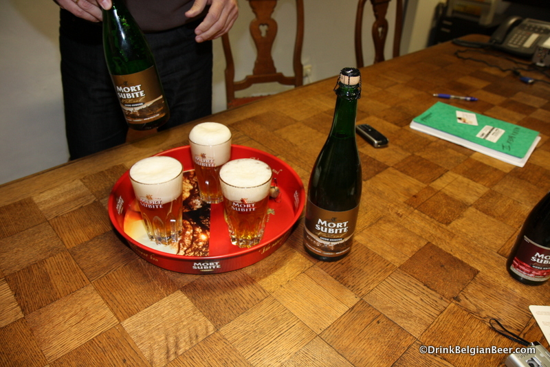 A tray full of Oude Gueuze. I think one of those is for me....