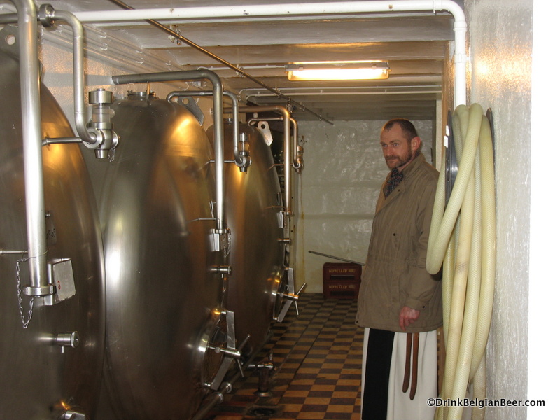 Brother Joris in the fermentation cellar at the Westvleteren Trappist brewery. 