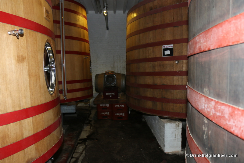 Some of the huge wooden barrels, called foeders, at Bockor. 
