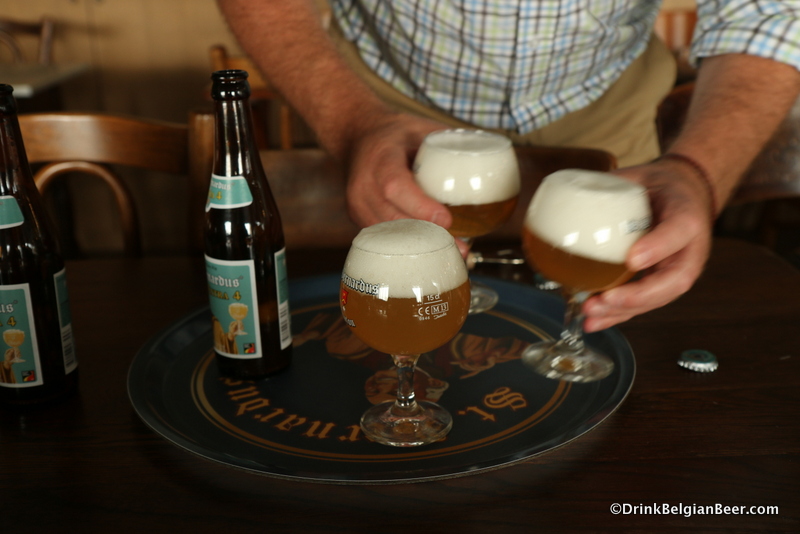 A round of St. Bernardus Extra 4 in the brewery tasting room. 