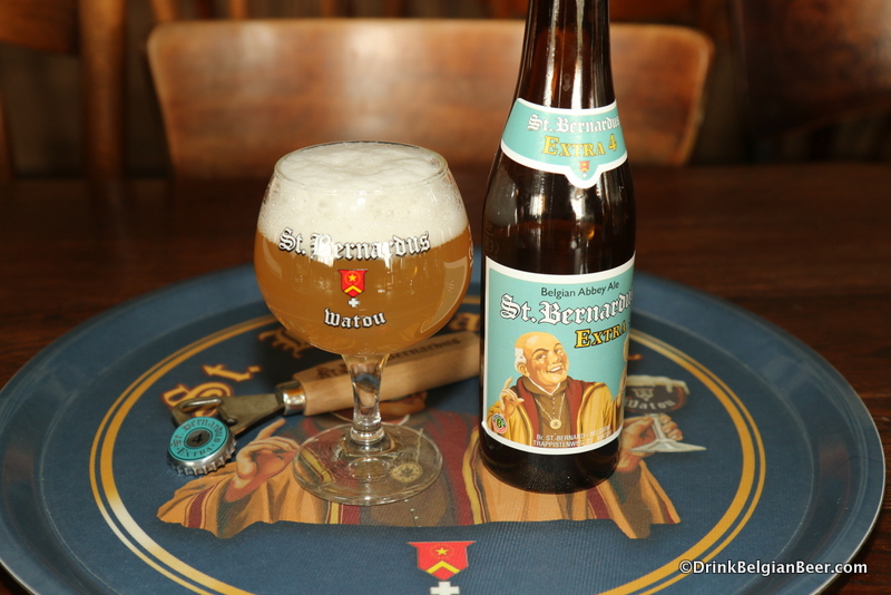 St. Bernardus Extra 4, with the proper tasting glass and beer tray in the St. B tasting room. Oh yeah!