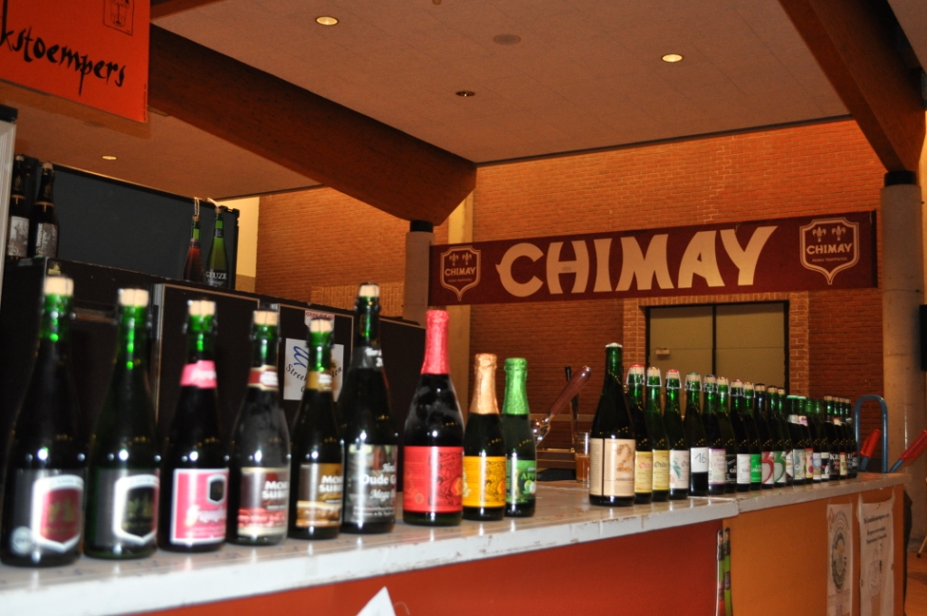 Photo of some bottled beers on offer at a past Lambikstoempers Beer Weekend, 