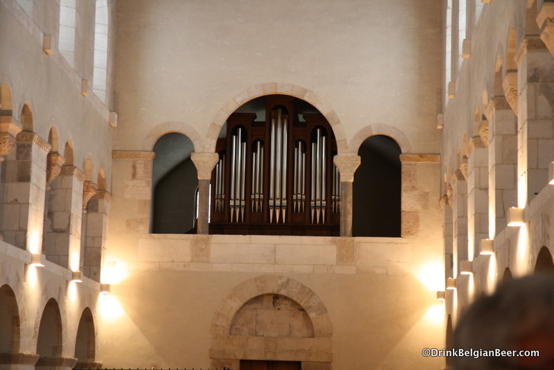 An organ inside the church at Rochefort. 
