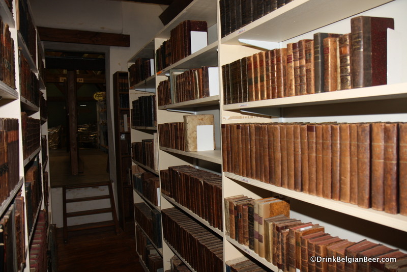 Some of the very old books in the abbey library. 