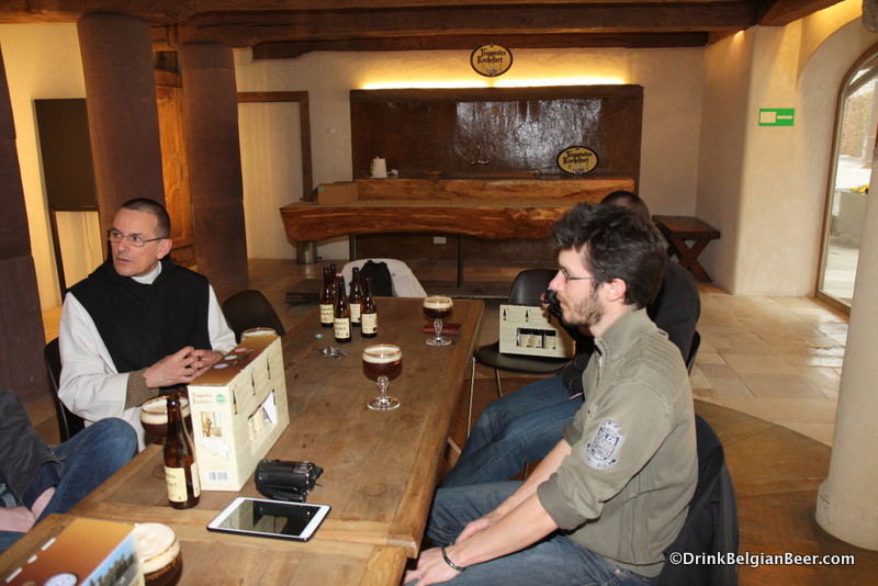 No, we haven't forgotten about beer. Here's a shot taken after the tour inside a small tasting room near the Rochefort brewery. 