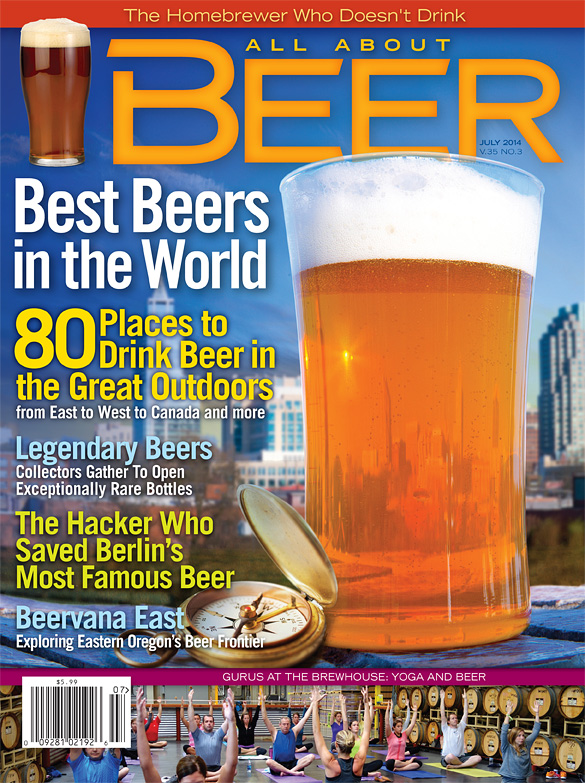 Cover of the July 2014 issue of All About Beer magazine.