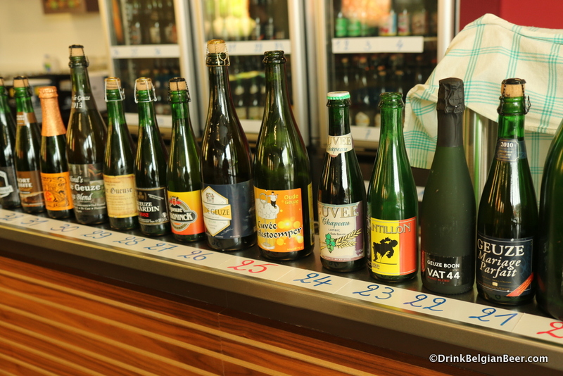 Some of the lambic beers at the fest. 