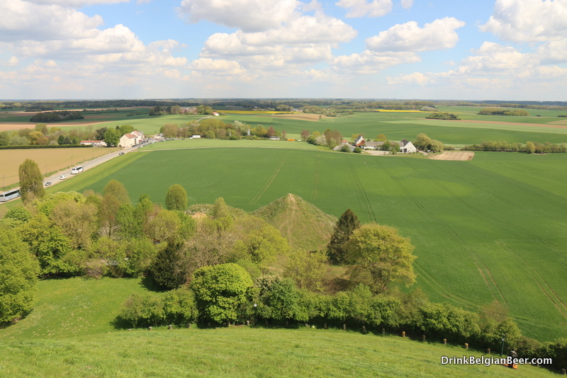 A view of part of the Waterloo battlefield from the Lion Mound. 