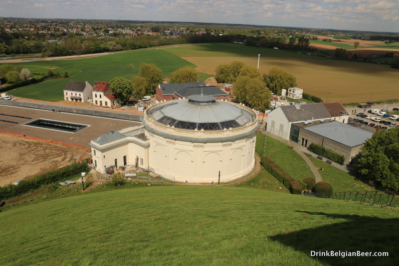 A look at the Waterloo battlefield Visitor's Center and museum from the Lion Mound.