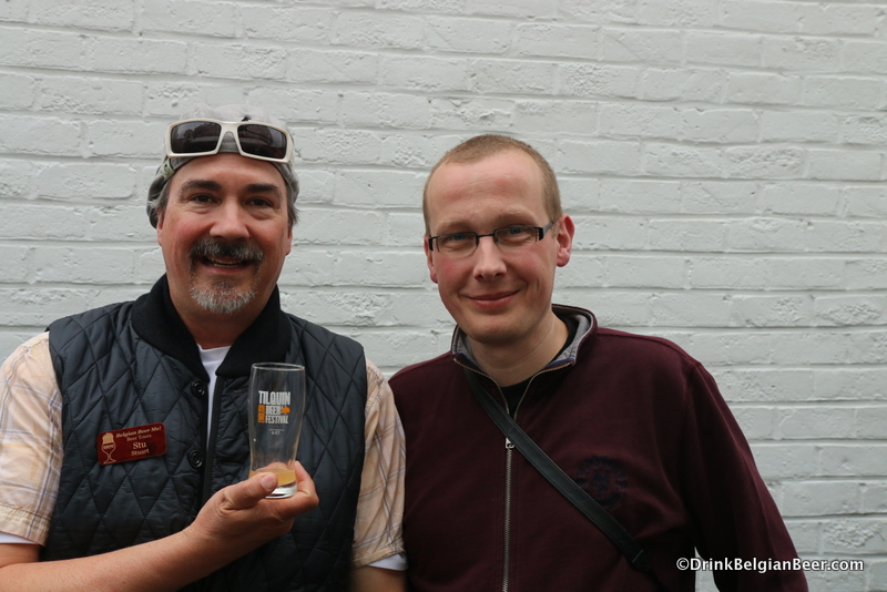 Pierre Tilquin of Gueuzerie Tilquin, right, and Stu Stuart of Belgian Beer Me! Beer Tours, left.  