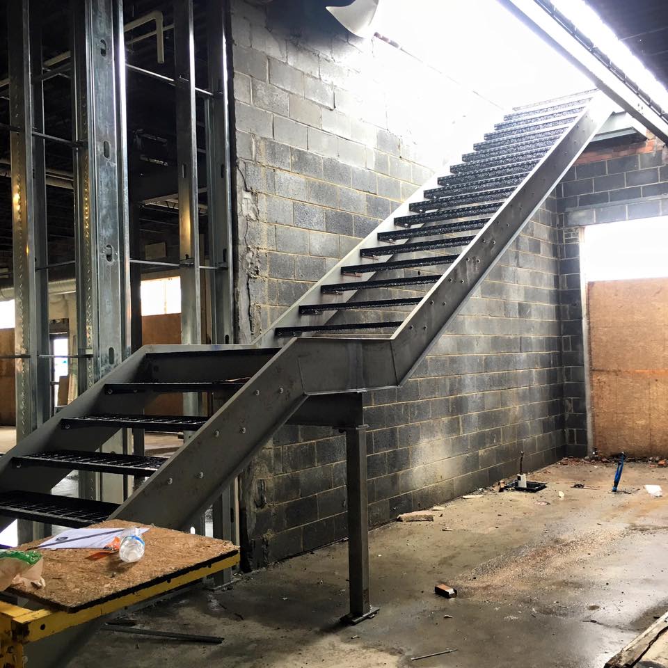 The stairs leading up to the open-air coolship. 