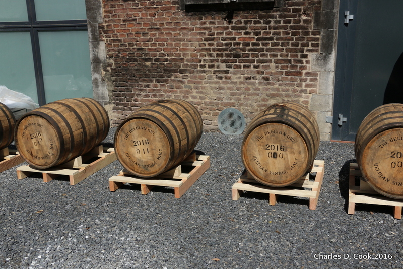 Belgian Owl Whisky barrels, ready to be filled at the distillery in May 2016. 