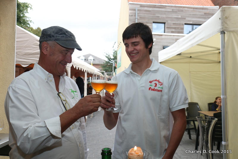 Armand Debelder, left, and Michaël Blancquaert savoring Zenne y Frontera during the brewery's open beer days in September 2015. 
