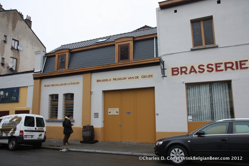 The entrance to the Cantillon brewery is through the garage doors in the center of this photo. 
