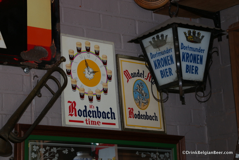 Breweriana inside the D' Oude Maalderij cafe. 