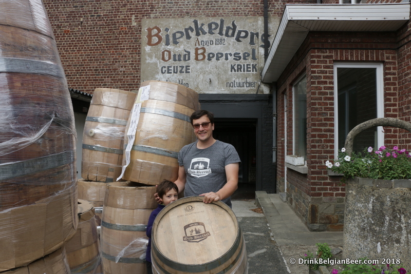 Gert Christiaens with oldest son, Luca, with some special new barrels from J. Dias of Portugal. 