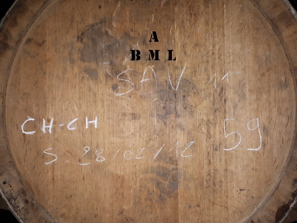 A freshly emptied Vin Jaune barrel at Brasserie Cantillon in January 2018. Four barrels in total were sent to Cantillon, and the one year old part of the 2019 vintage was aged in these barrels.