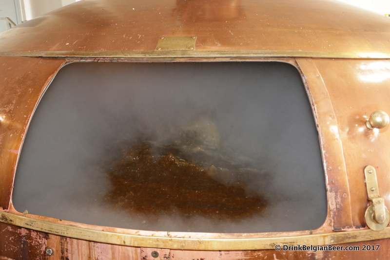 A Lindemans boiling kettle in action during a brew day in 2017. 