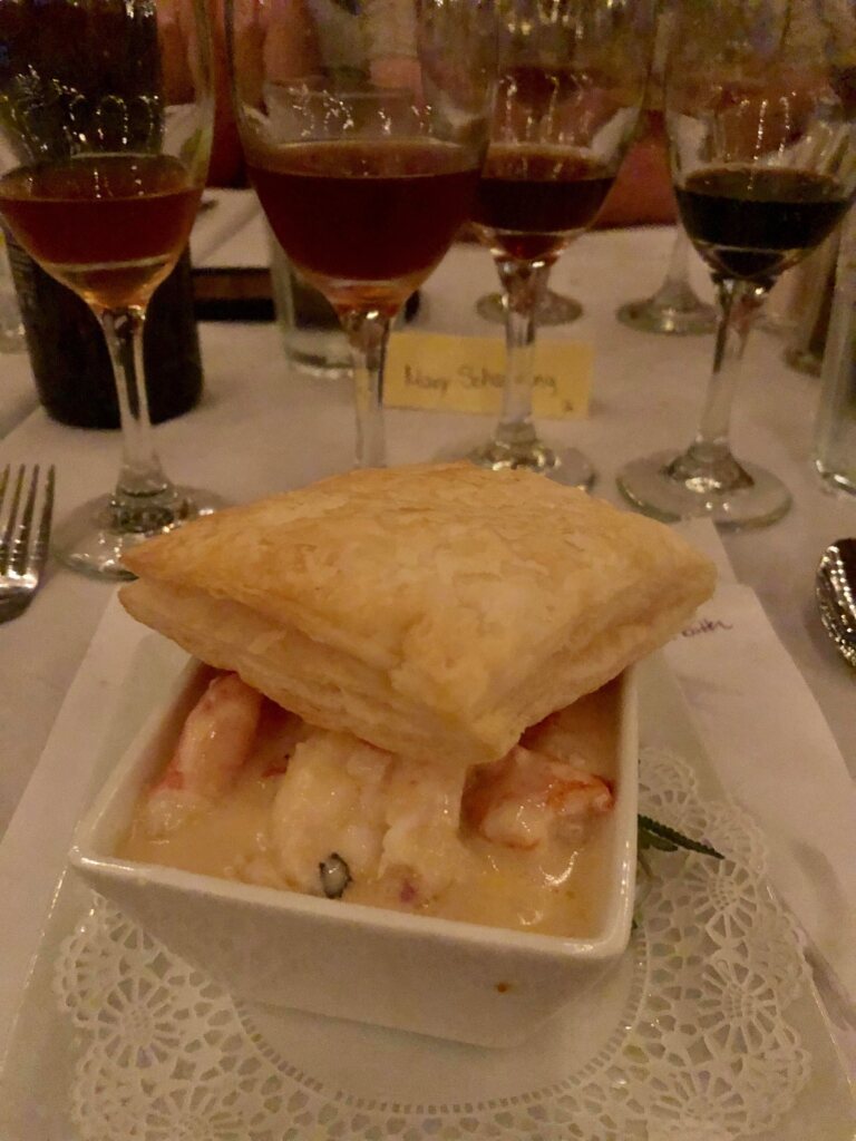 A Lobster pie course at Ebenezer's Belgian Beer Dinner, August 22, 2019. 
