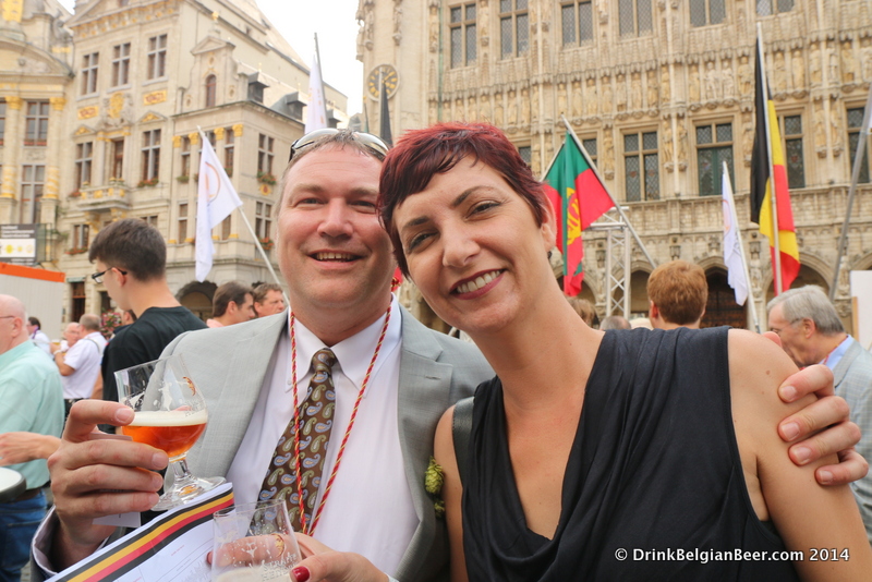 Christopher and Jen Lively on the Grand Place in Brussels in September 2014. 