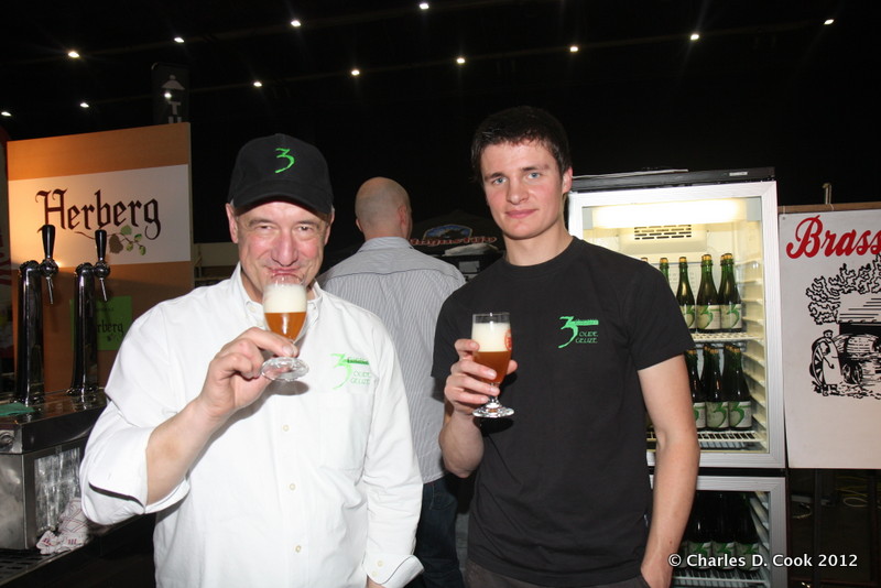 Armand Debelder (left) with Michaël Blanckaert at the Zythos Beer Fest in April 2012. 