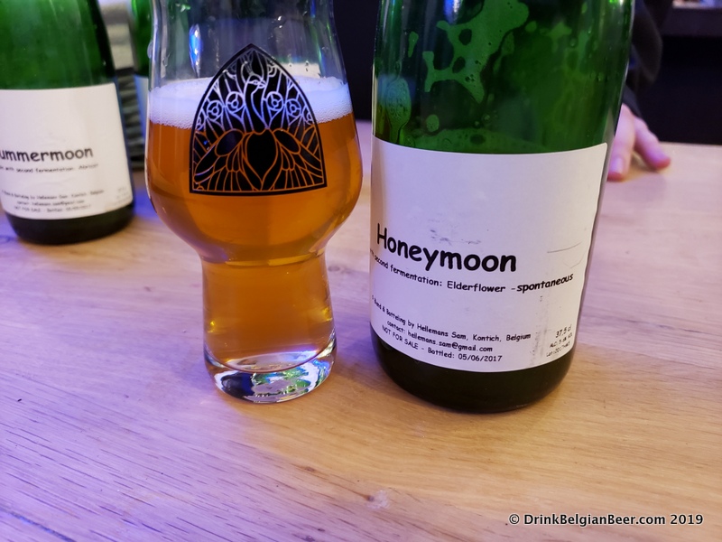 Bokfont's Honeymoon, a spontaneously fermented lambic beer made with elderflower. 