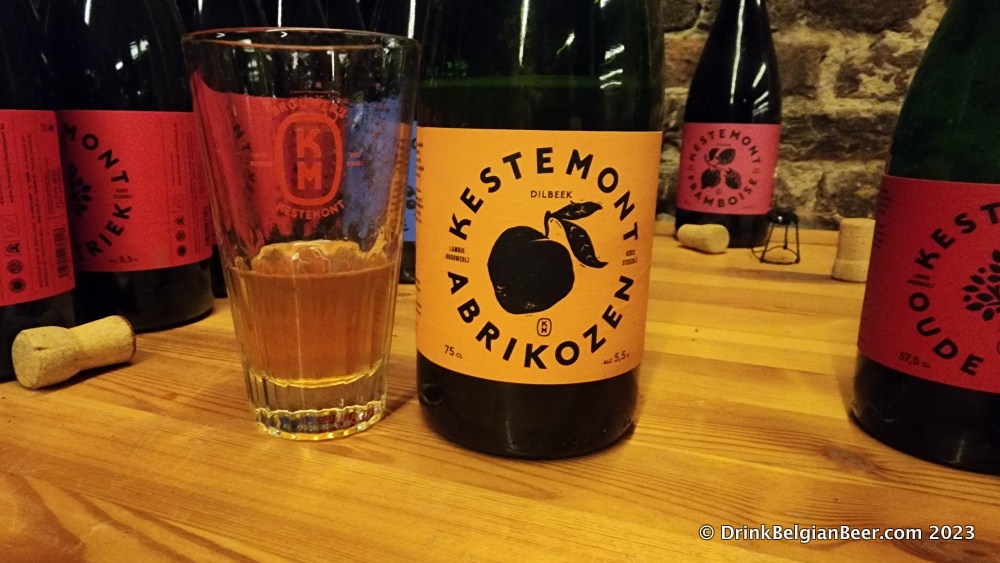 Brouwerij Kestemont Abrikozen, which is a blend of apricots and one and two year old lambics.