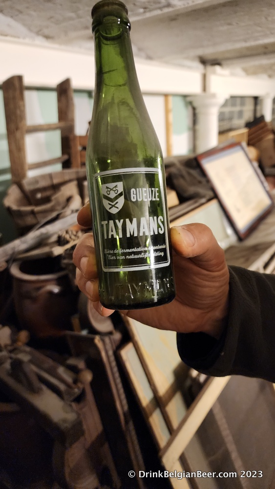 An old bottle of Taymans Gueuze, dating to the 50's or 60's.